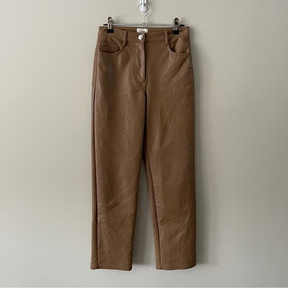 Aritzia Wilfred Melina Faux Leather Pants Brown 0 - Picture 2 of 8